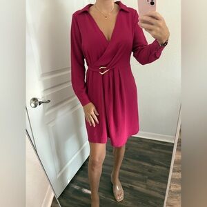 Fred David Fuchsia Long Sleeve Dress